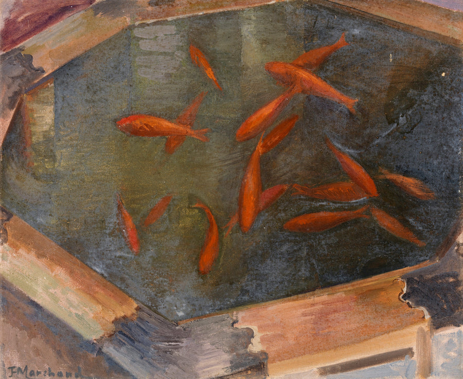 Poisson rouge - Jean Marchand image 1 copie de tableau peinte à la main