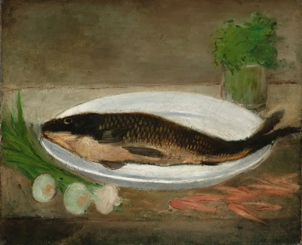Poisson sur un plat - Alfred Sisley image 1 tableau peint à l’huile sur toile