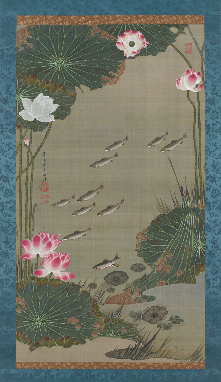 Poissons dans un étang de lotus - Itō Jakuchū