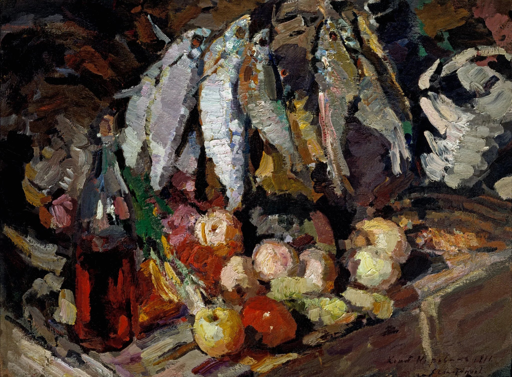 Poissons, vin, fruits - Konstantin Korovin image 1 tableau peint à l’huile sur toile