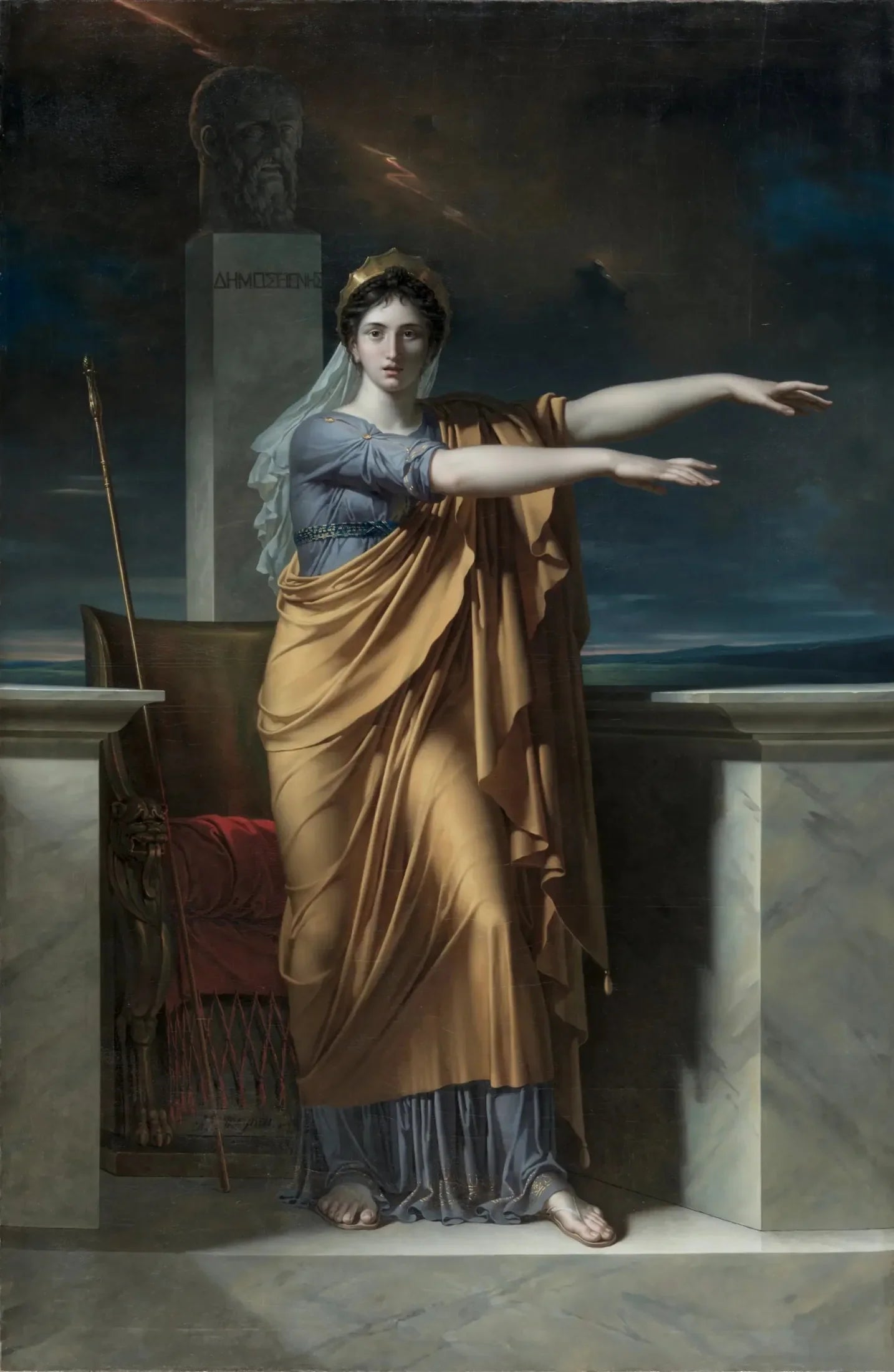 Polymnie, muse qui préside à l'éloquence - Charles Meynier image 1 tableau peint à l’huile sur toile