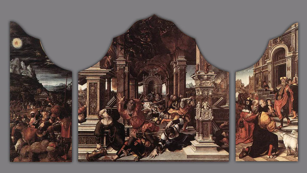 Polyptyque de Job et de Lazare - Bernard van Orley image 1 copie peinte à la main à l’huile