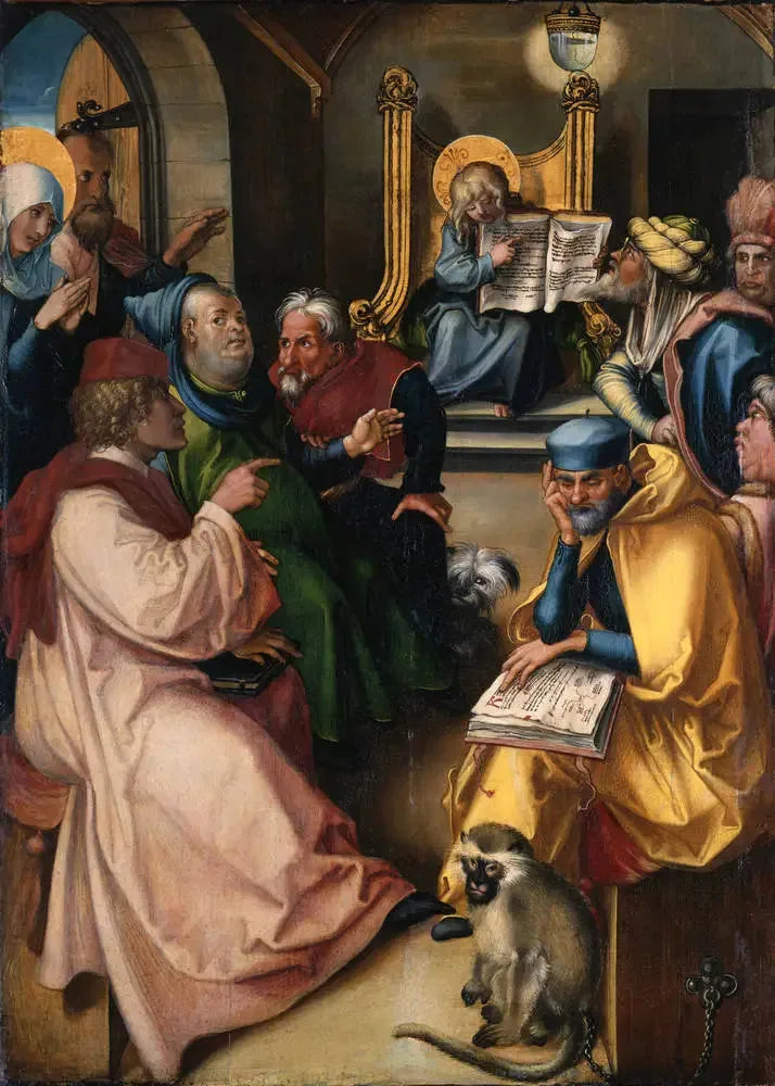 Polyptyque des Sept Douleurs : Le Christ parmi les Docteurs - Albrecht Dürer image 1 copie de tableau peinte à la main
