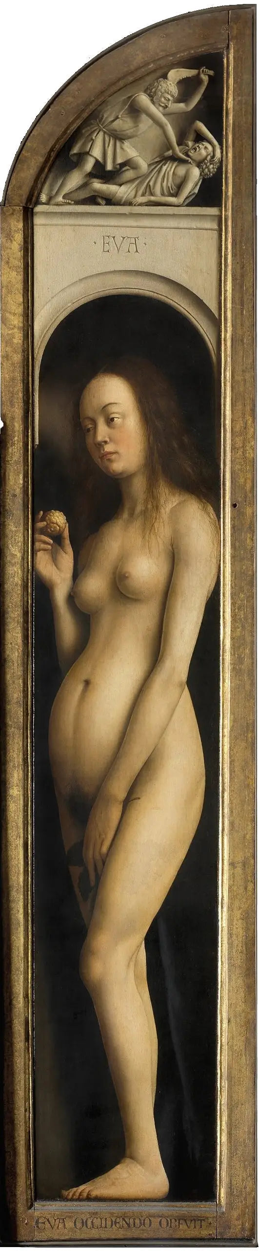 Polyptyque : volet extérieur de gauche : visage. Veille. - Jan van Eyck image 1 reproduction de peinture à l’huile