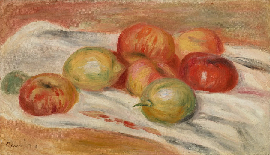 Pommes et citrons sur une nappe - Pierre-Auguste Renoir