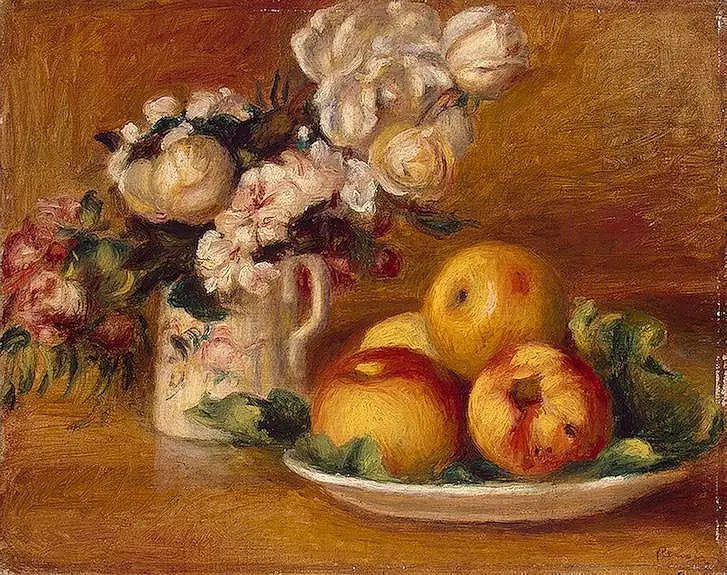 Pommes et fleurs - Pierre-Auguste Renoir
