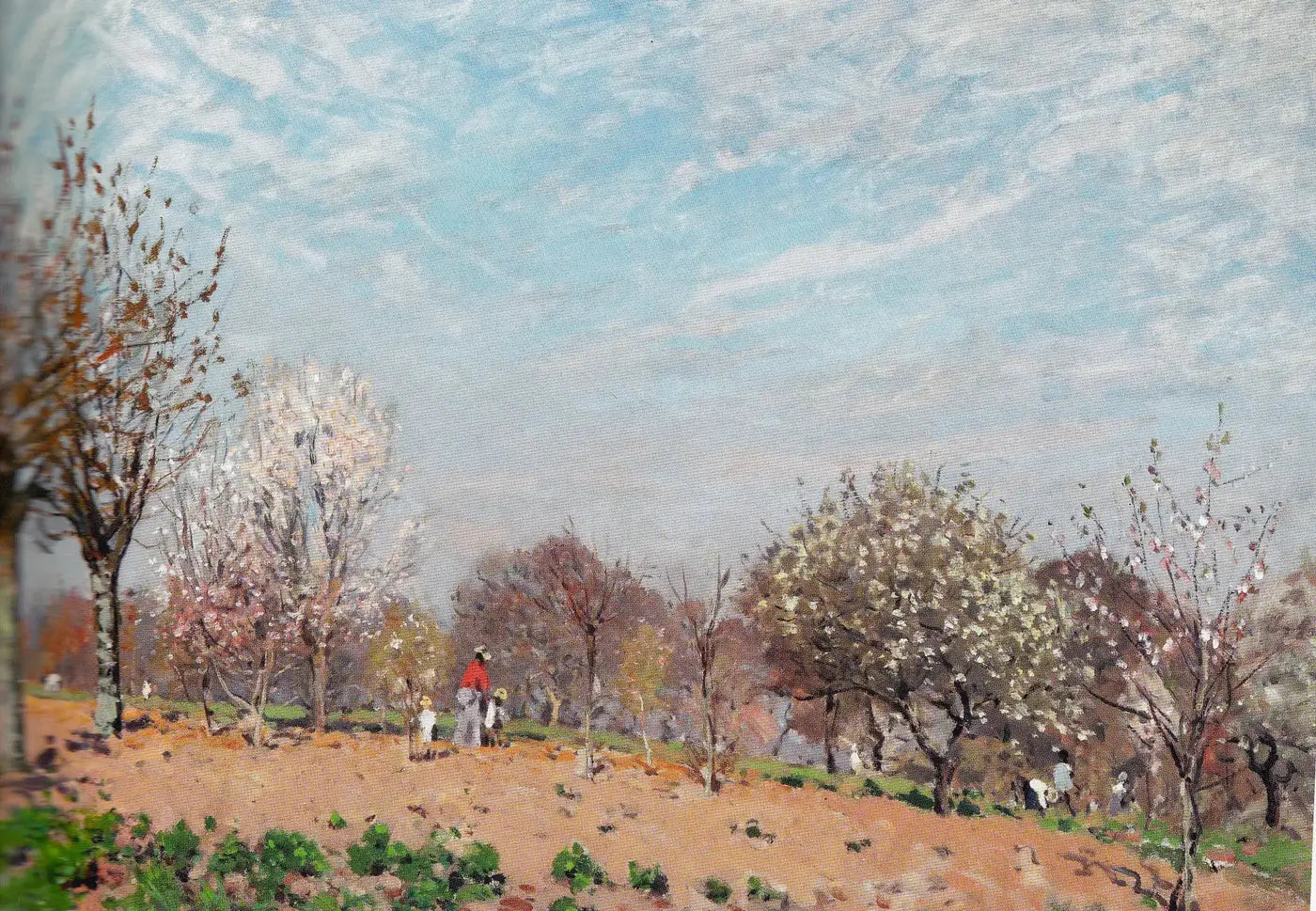 Pommiers en fleur à Louveciennes - Alfred Sisley image 1 copie peinte à la main à l’huile