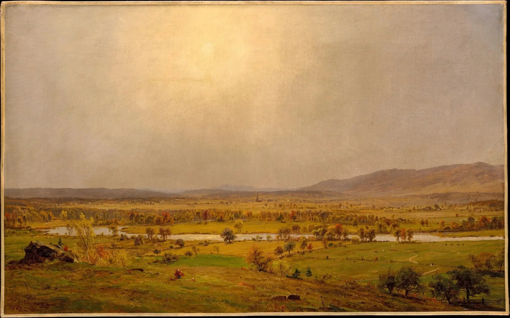 Pompton Plains, New Jersey - Jasper Francis Cropsey image 1 copie de tableau peinte à la main