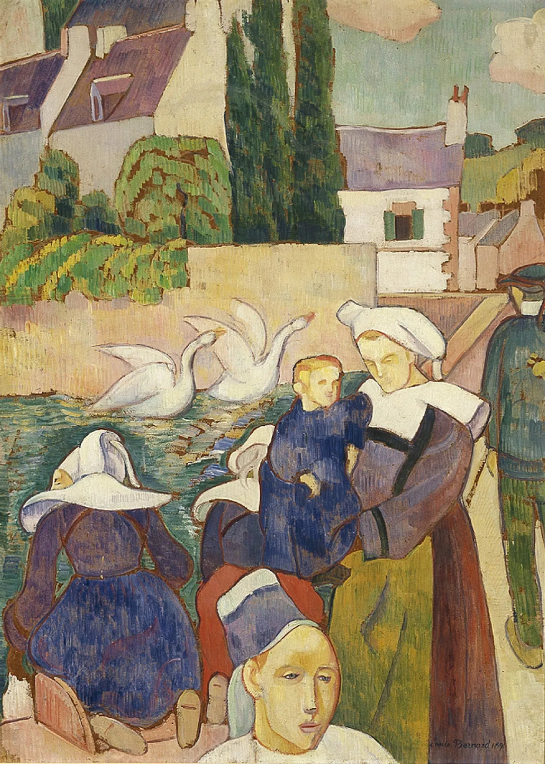 Pont à Pont-Aven - Émile Bernard image 1 reproduction de peinture à l’huile