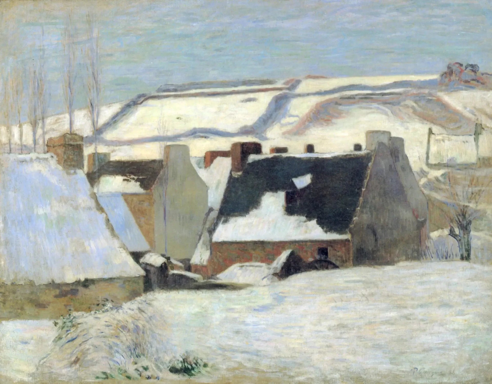 Pont-Aven sous la neige - Paul Gauguin image 1 copie de tableau peinte à la main