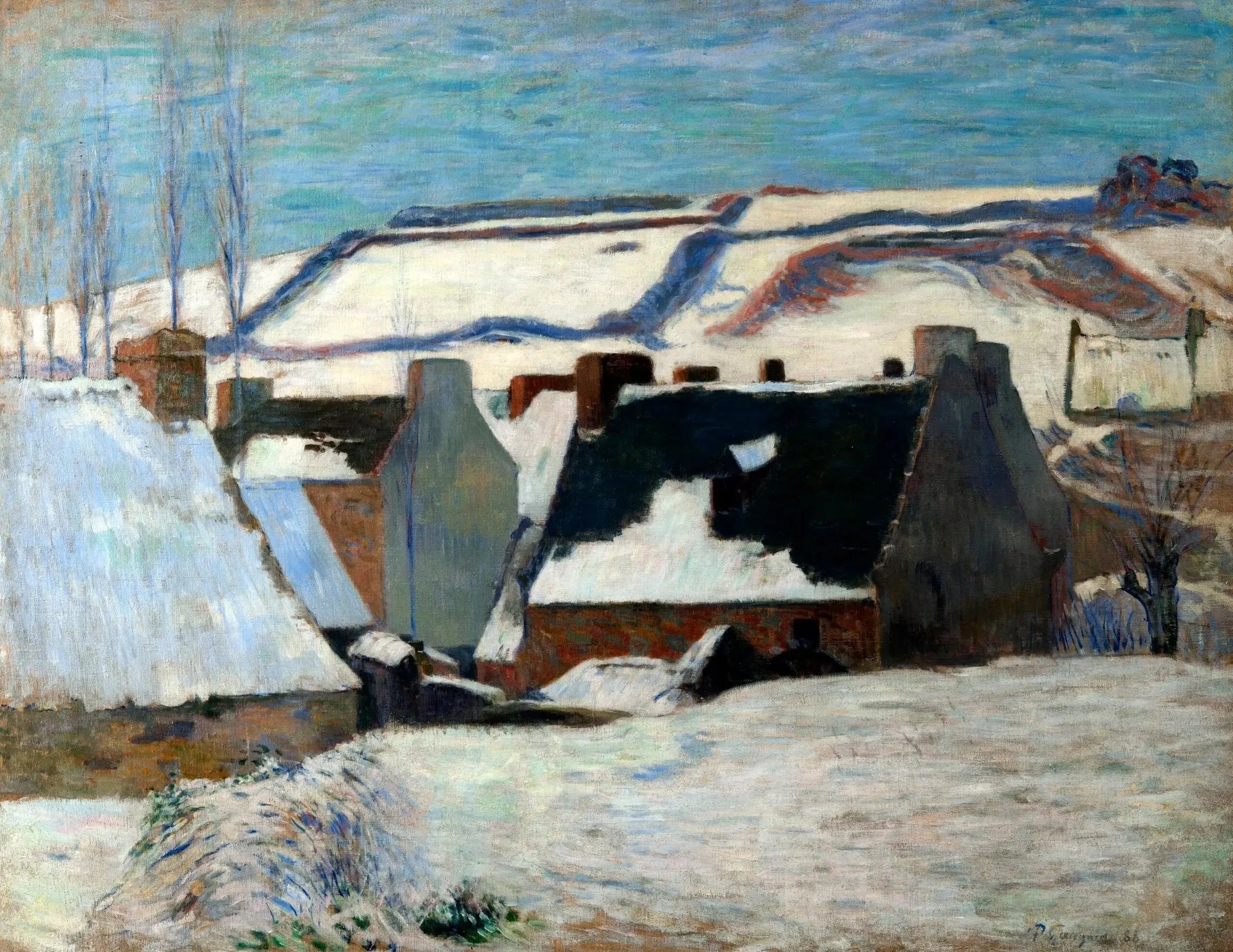 Pont-Aven sous la neige - Paul Gauguin image 1 reproduction artisanale de tableau