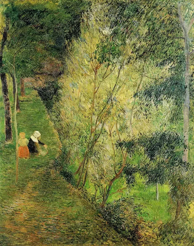 Pont-Avennoise et enfant dans un sous-bois - Paul Gauguin image 1 reproduction artisanale de tableau