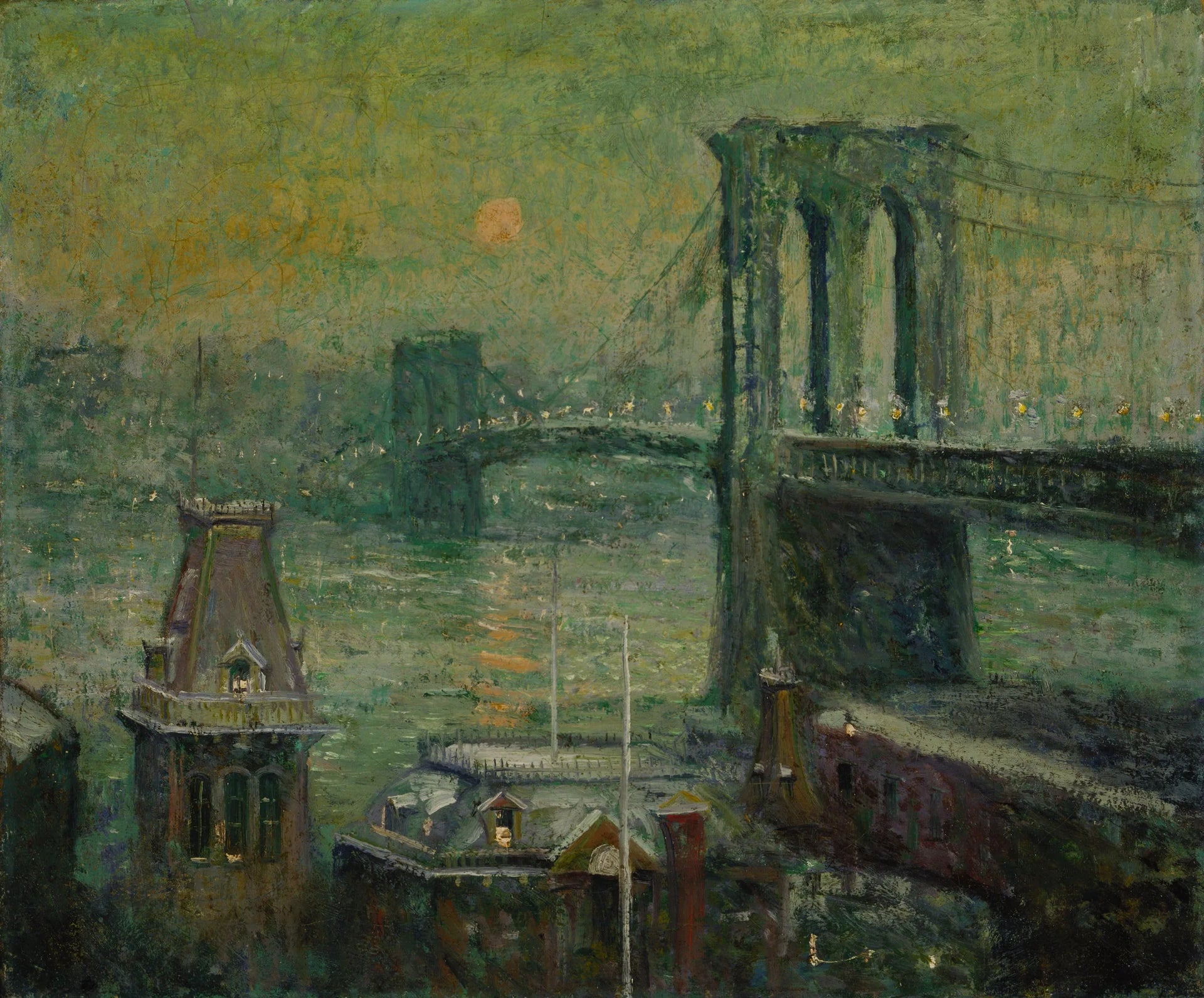 Pont de Brooklyn - Ernest Lawson image 1 reproduction de peinture à l’huile