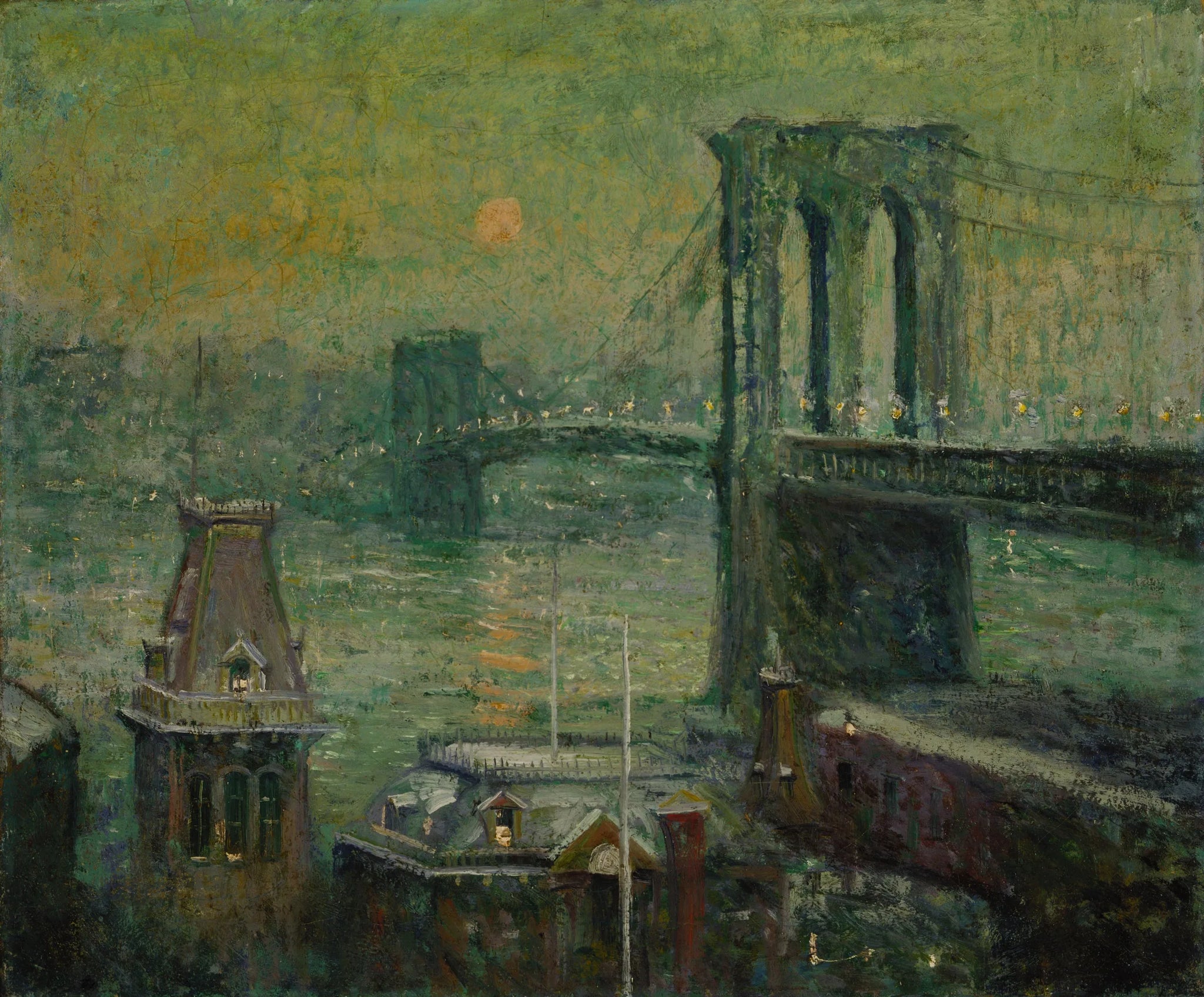 Pont de Brooklyn - Ernest Lawson image 1 reproduction de peinture à l’huile