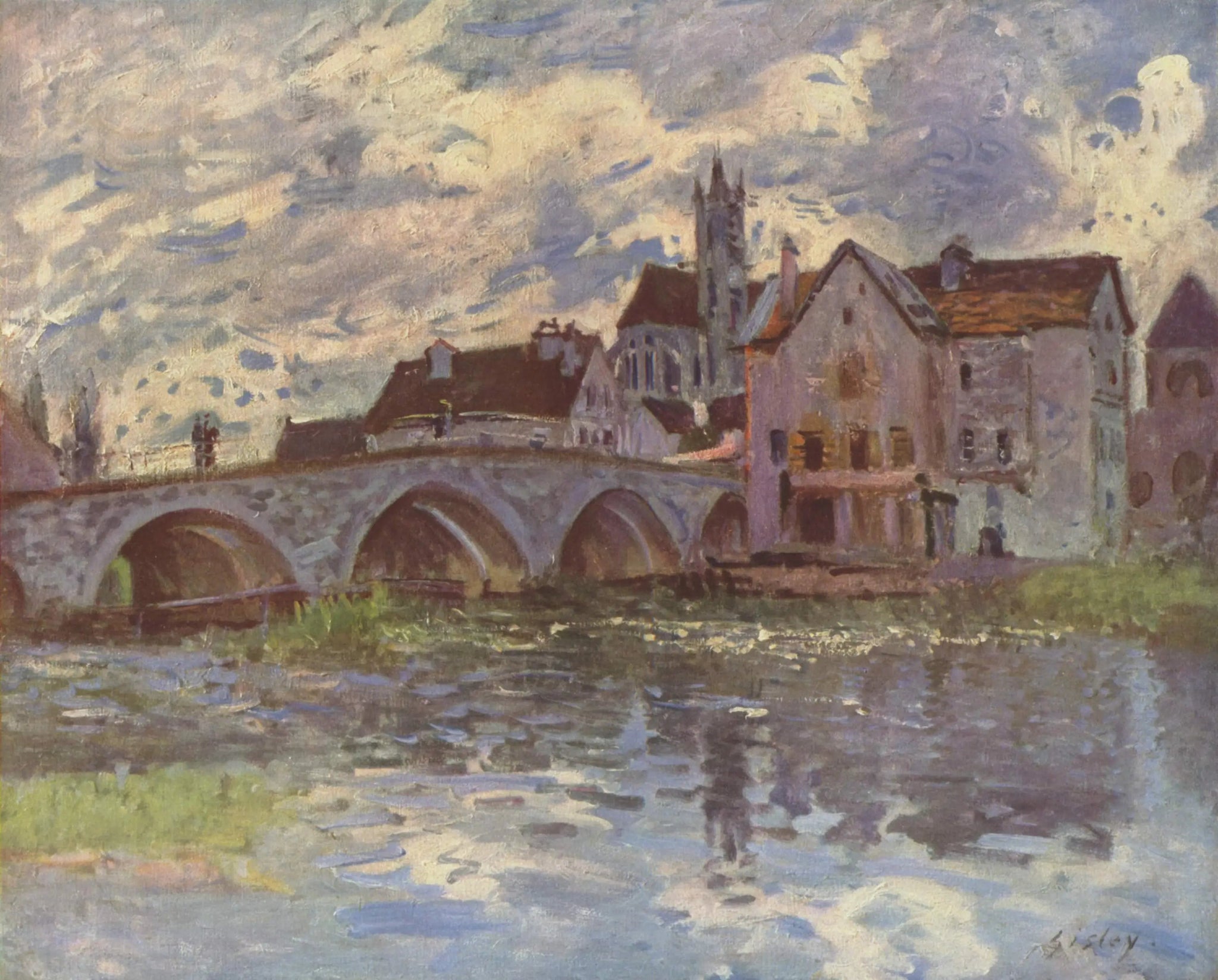 Pont de Moret, effet d'orage - Alfred Sisley image 1 copie de tableau peinte à la main