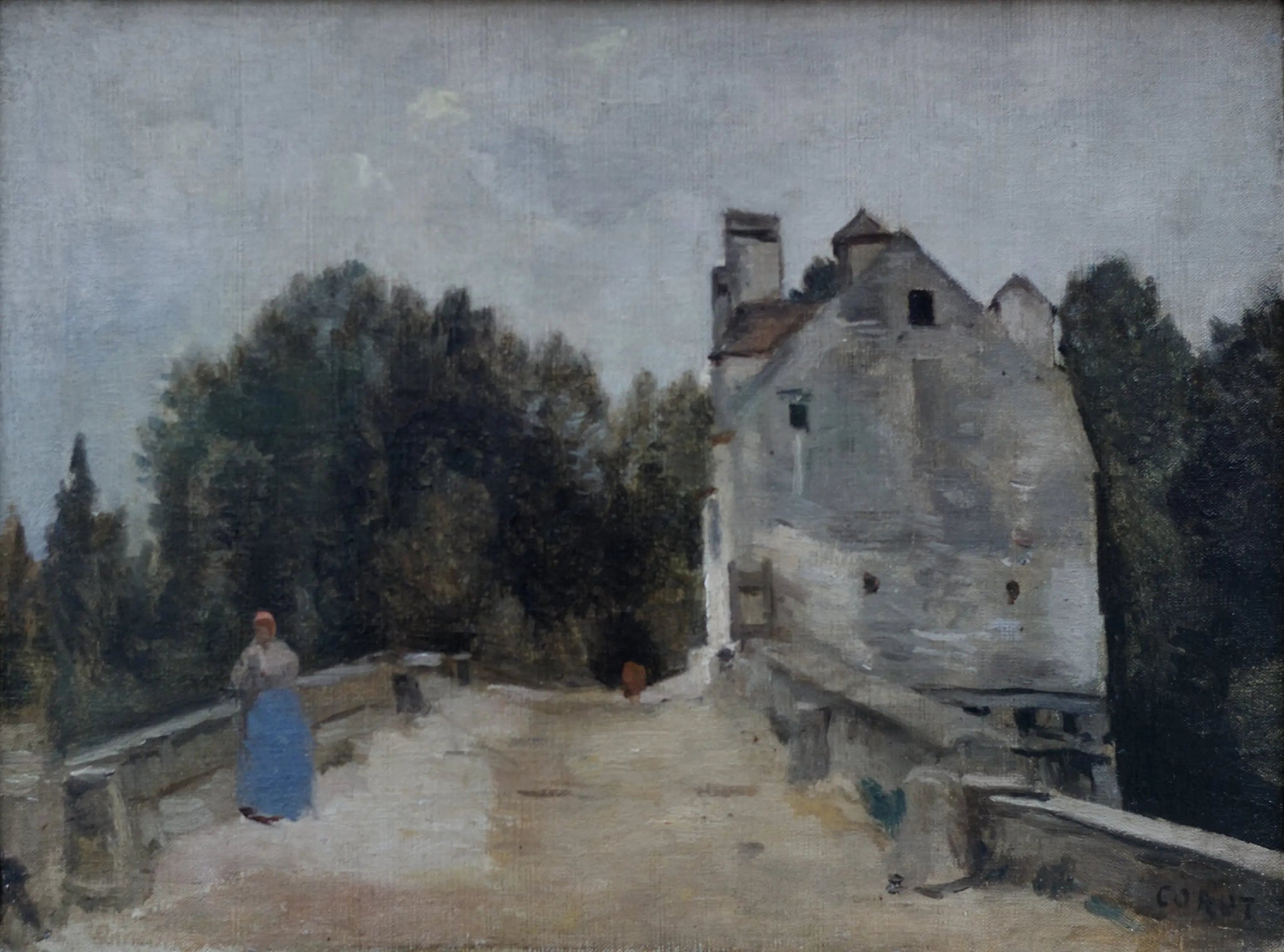 Pont et Moulin près de Mantes - Jean-Baptiste Camille Corot image 1 reproduction réalisée par Alpha Reproduction