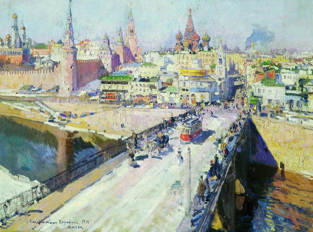 Pont Moskvoretsky - Konstantin Korovin image 1 copie de tableau peinte à la main