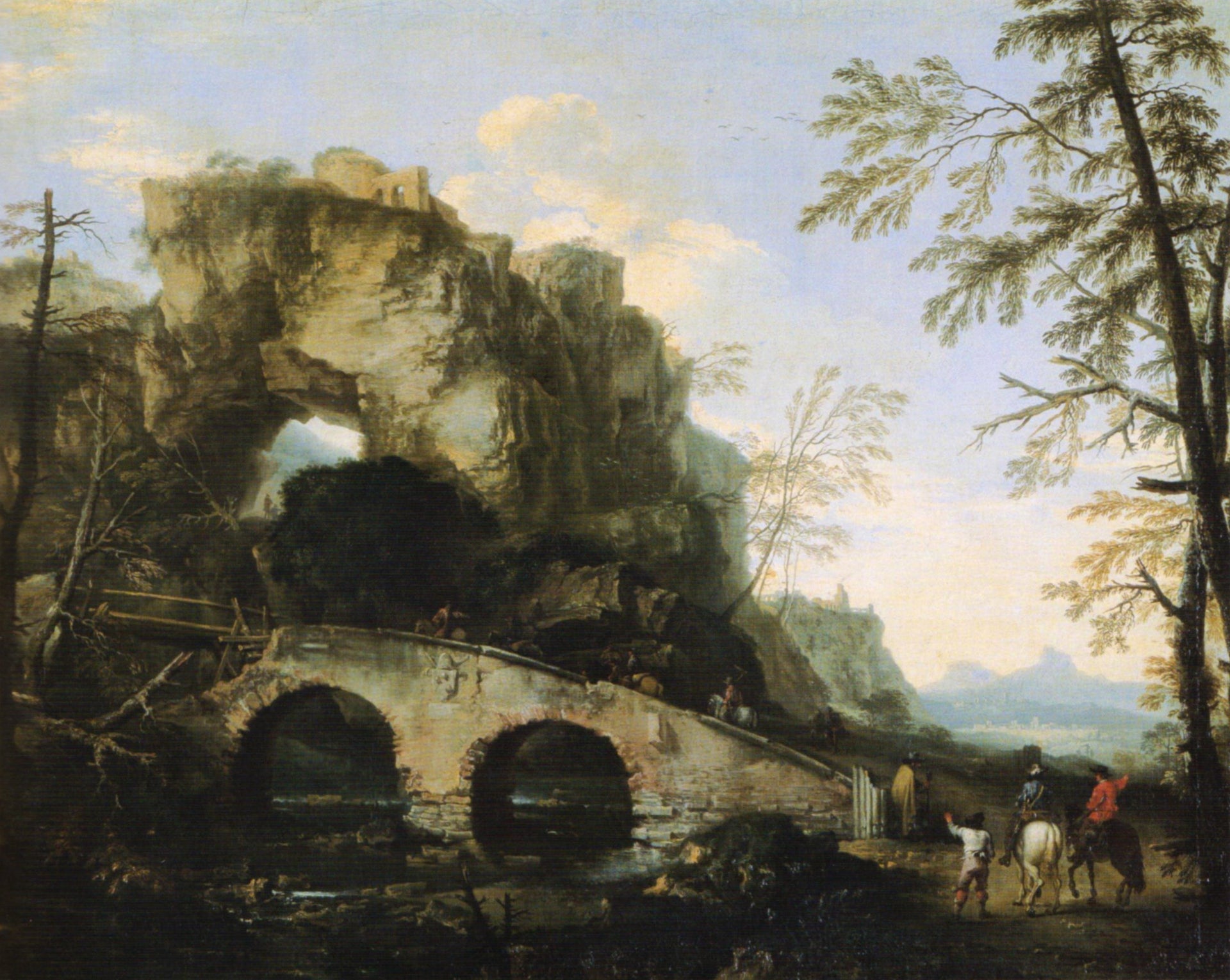 Ponte rotto - Salvator Rosa image 1 copie de tableau peinte à la main