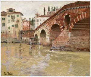 Ponte Vecchio, Vérone - Frits Thaulow image 1 reproduction de peinture à l’huile