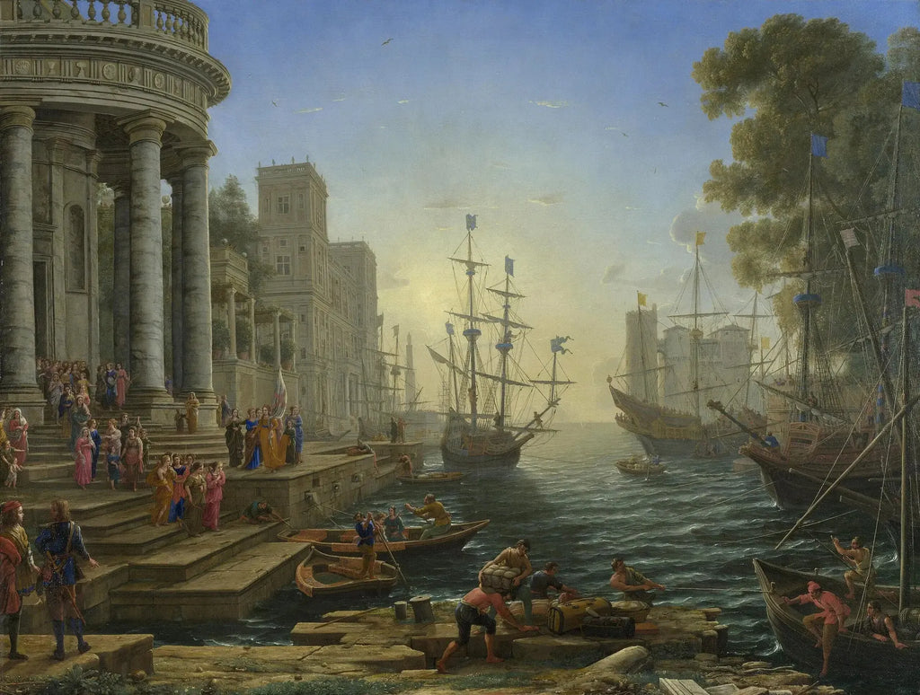 Port avec l'embarquement de Sainte Ursule - Claude Lorrain image 1 copie peinte à la main à l’huile