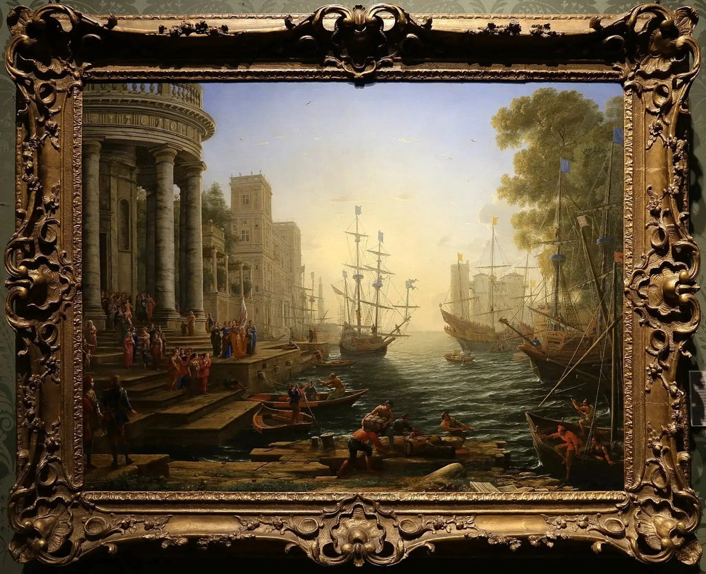 Port avec l'embarquement de Sainte Ursule - Claude Lorrain image 2 reproduction d’œuvre d’art à l’huile