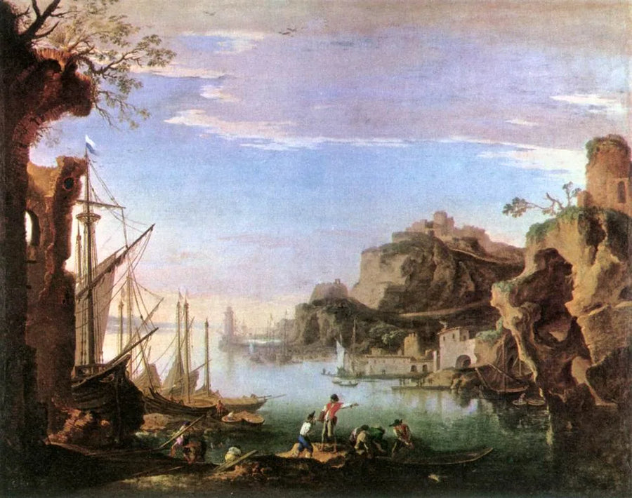 Port avec ruines - Salvator Rosa