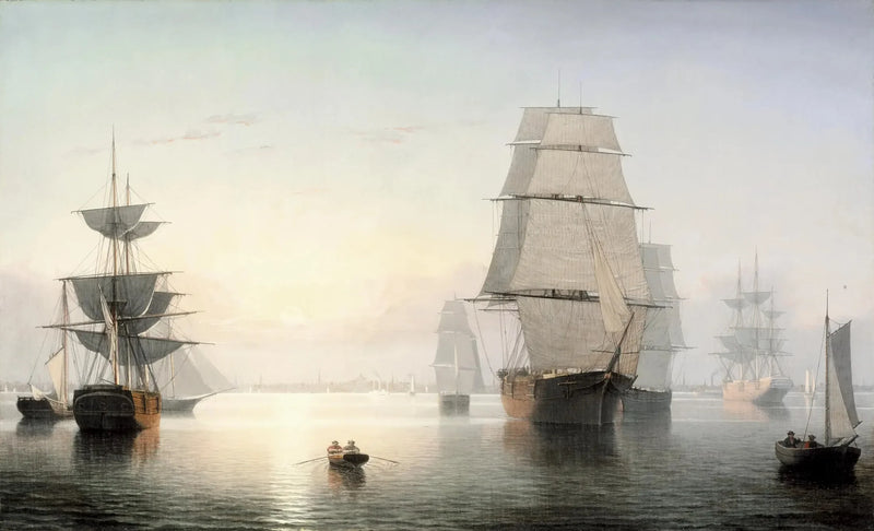 Port de Boston, coucher de soleil - Fitz Henry Lane