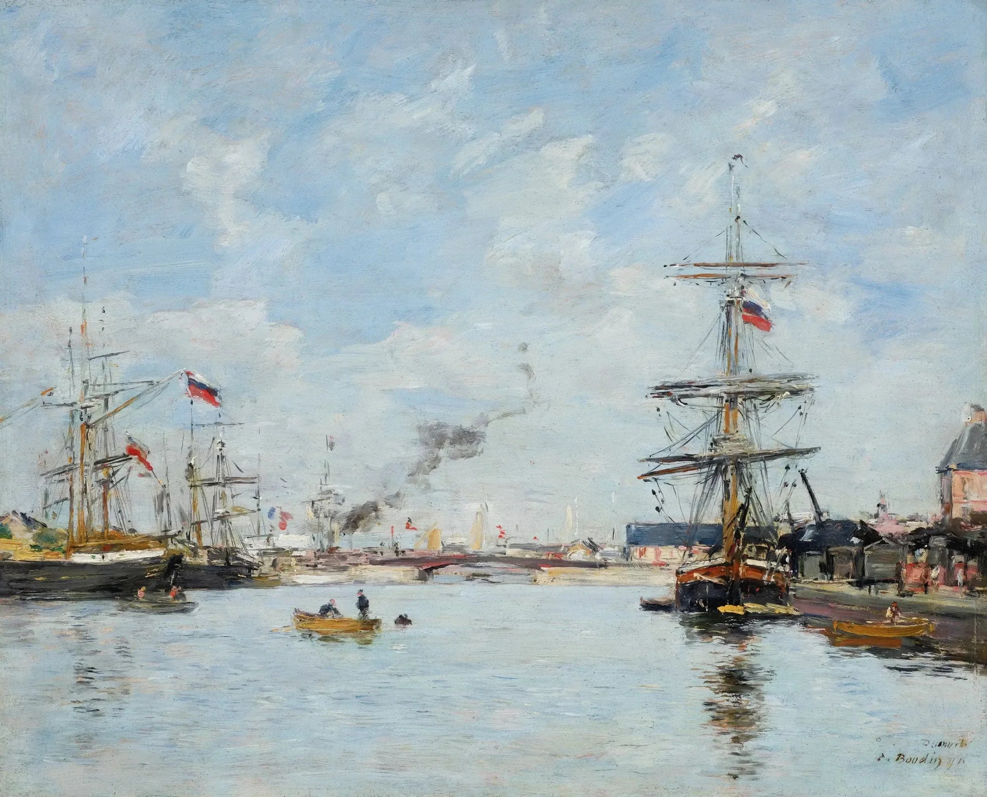 Port de Deauville, marée haute - Eugène Boudin image 1 reproduction réalisée par Alpha Reproduction
