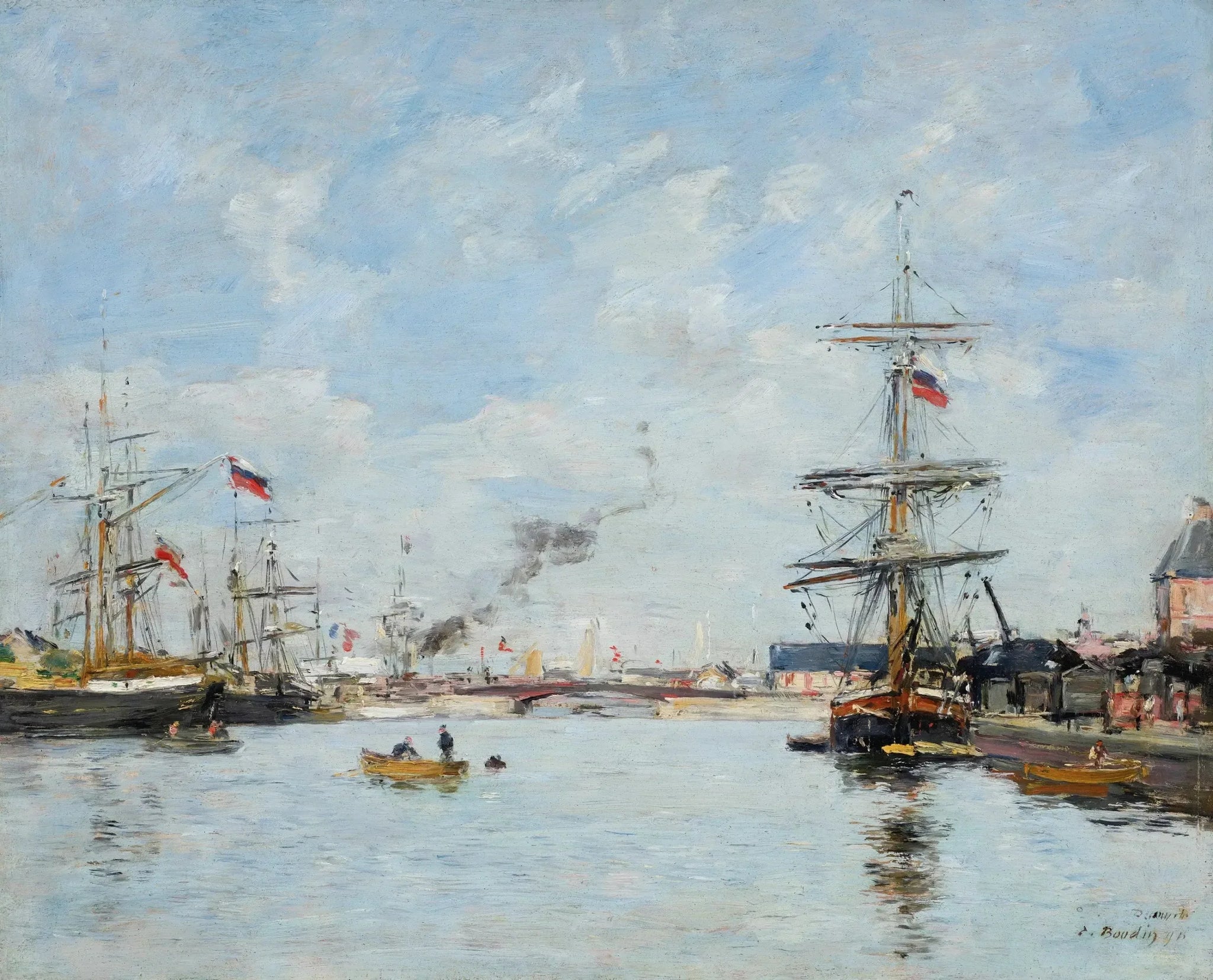 Port de Deauville, marée haute - Eugène Boudin image 1 reproduction réalisée par Alpha Reproduction