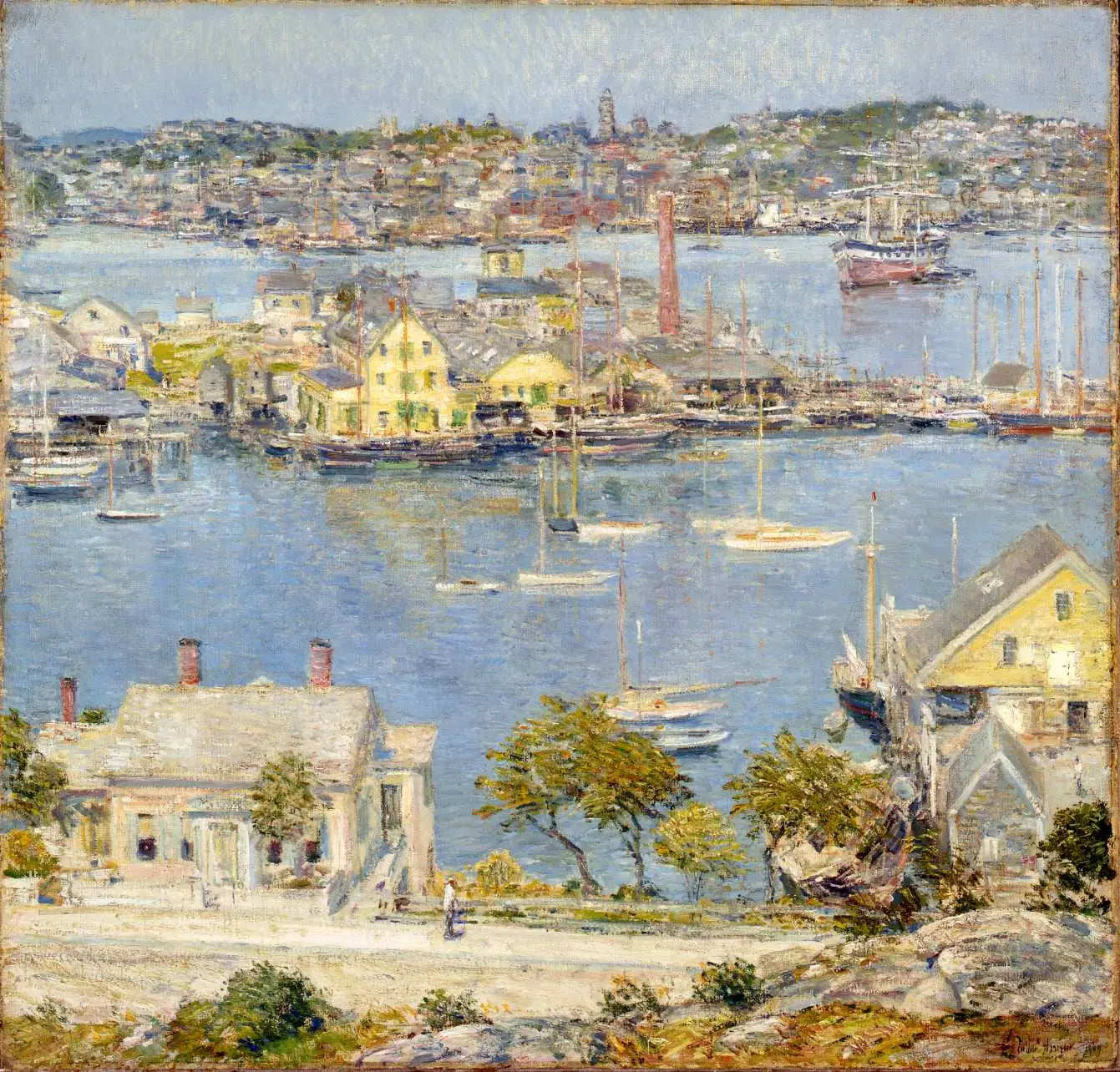 Port de Gloucester - Childe Hassam image 1 copie de tableau peinte à la main