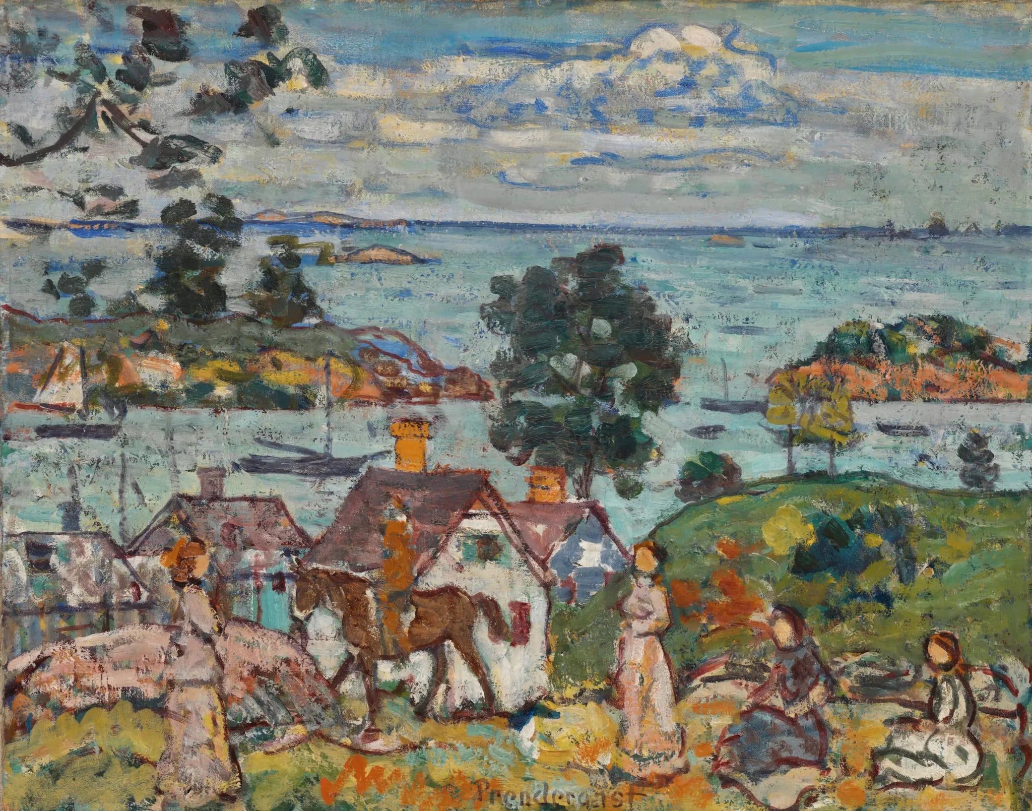 Port de Gloucester - Maurice Prendergast image 1 copie de tableau peinte à la main