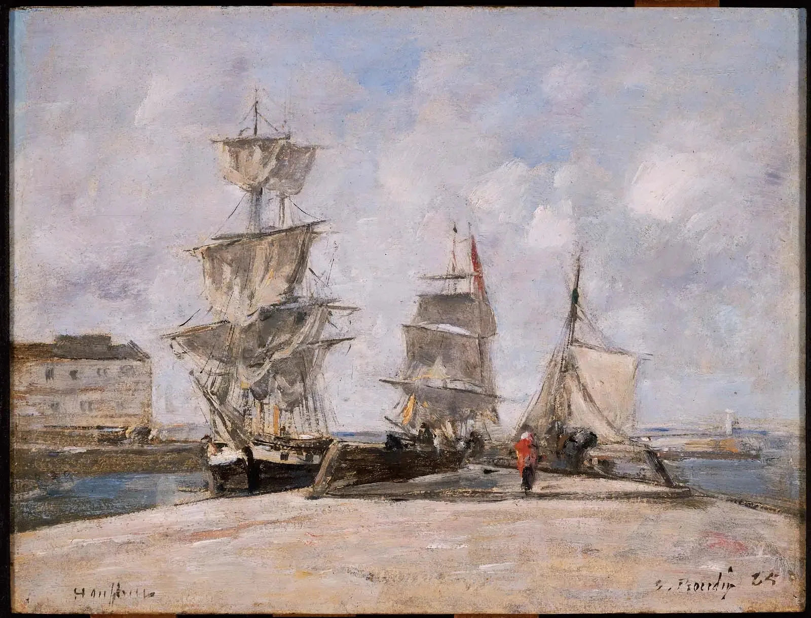 Port de Honfleur - Eugène Boudin image 1 reproduction artisanale de tableau