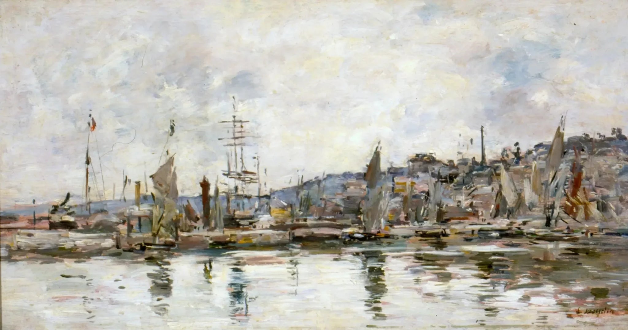 Port de Honfleur - Eugène Boudin image 1 copie de tableau peinte à la main