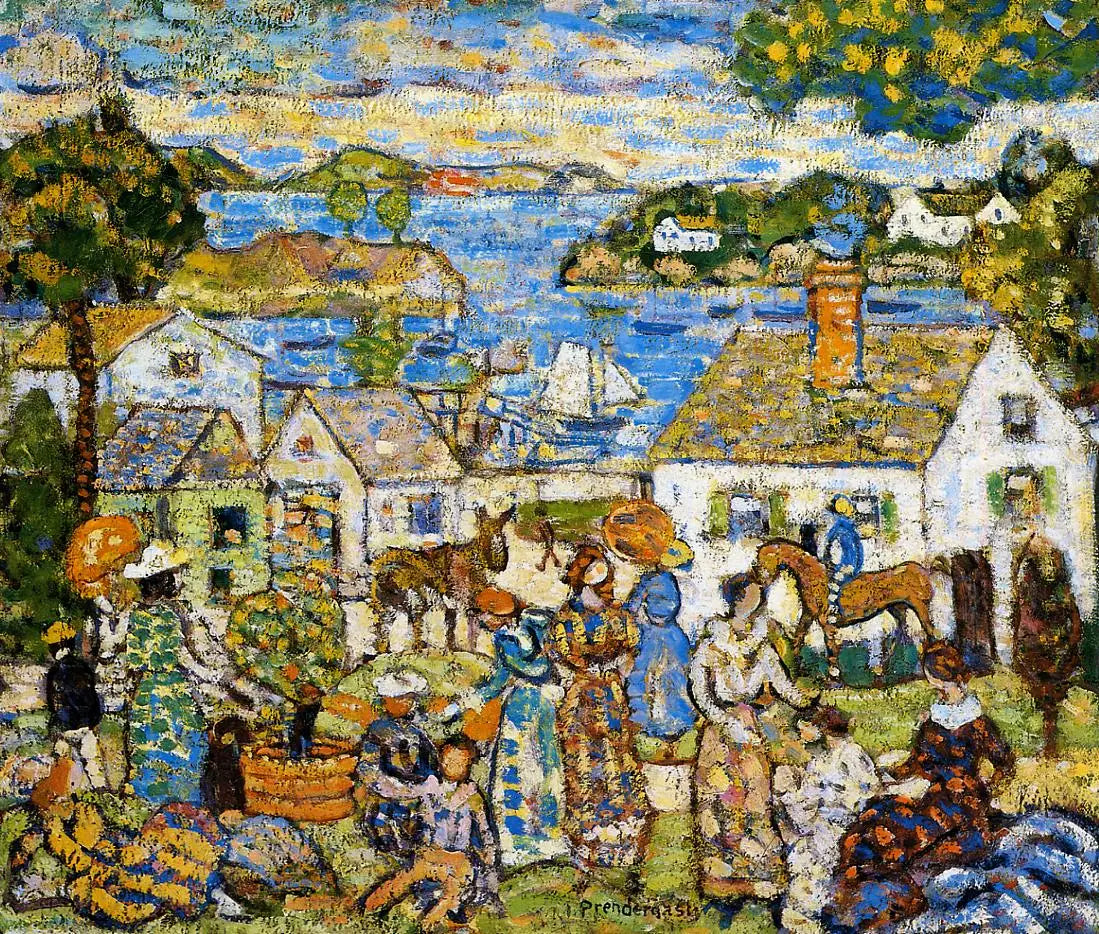 Port de la Nouvelle-Angleterre - Maurice Prendergast image 1 copie de tableau peinte à la main