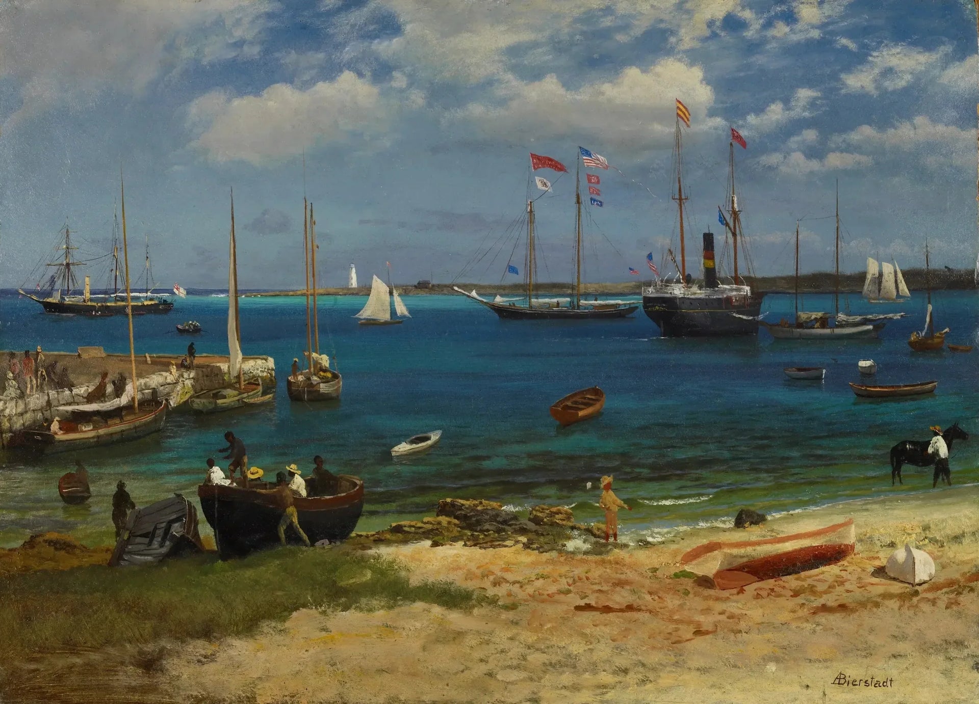 Port de Nassau - Albert Bierstadt image 1 copie de tableau peinte à la main