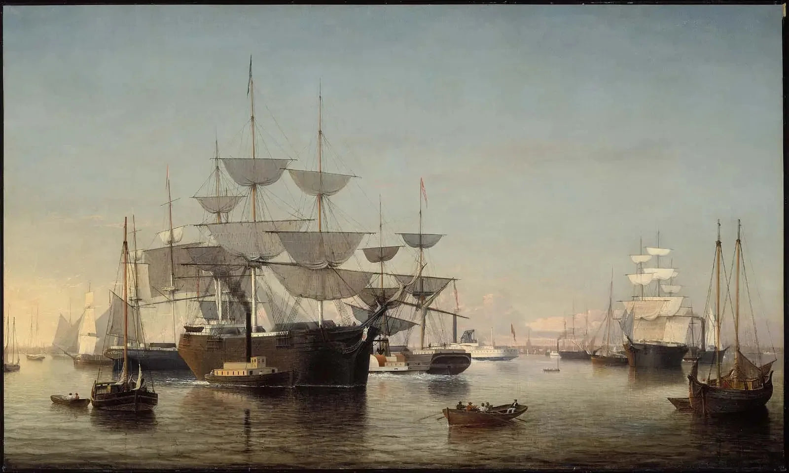 Port de New York - Fitz Henry Lane image 1 reproduction artisanale de tableau