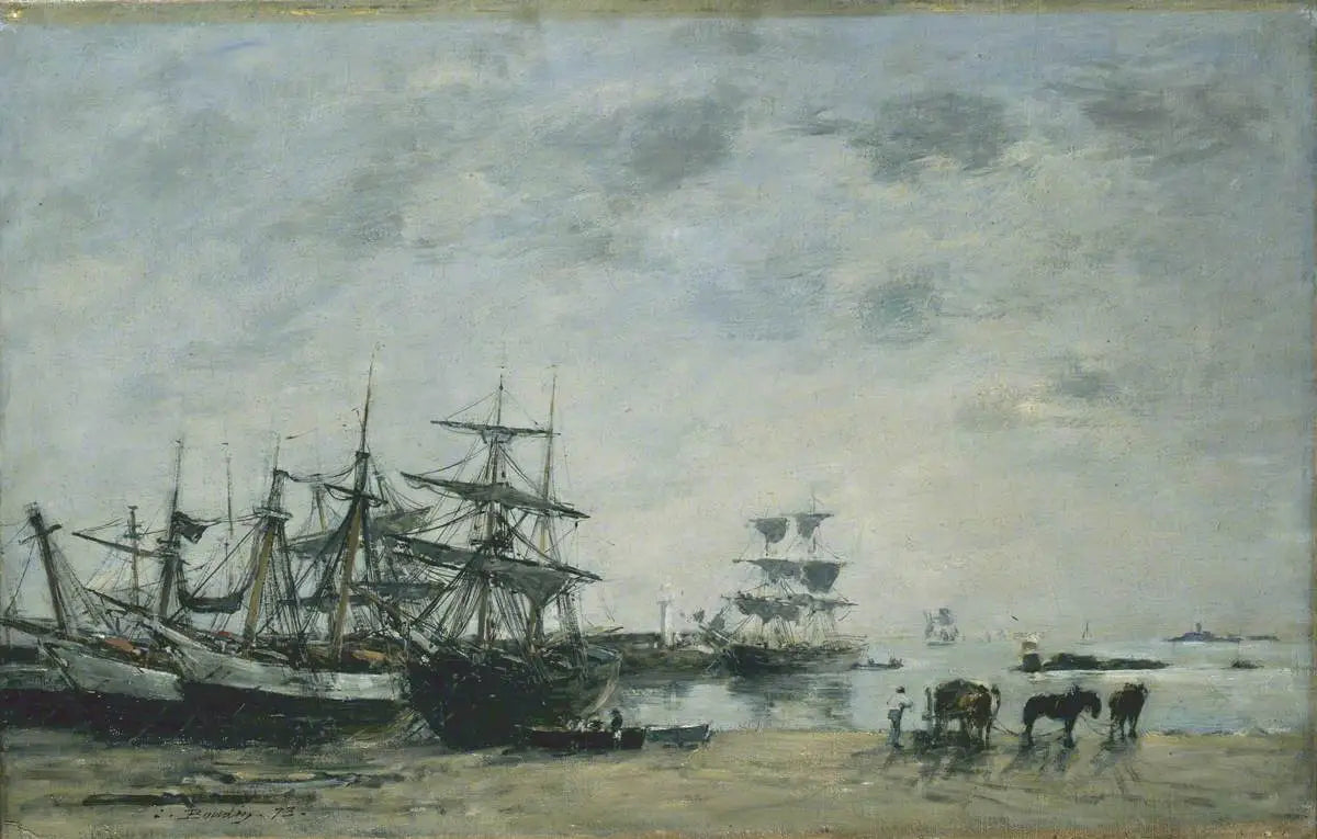 Port de Portrieux - Eugène Boudin image 1 copie de tableau peinte à la main