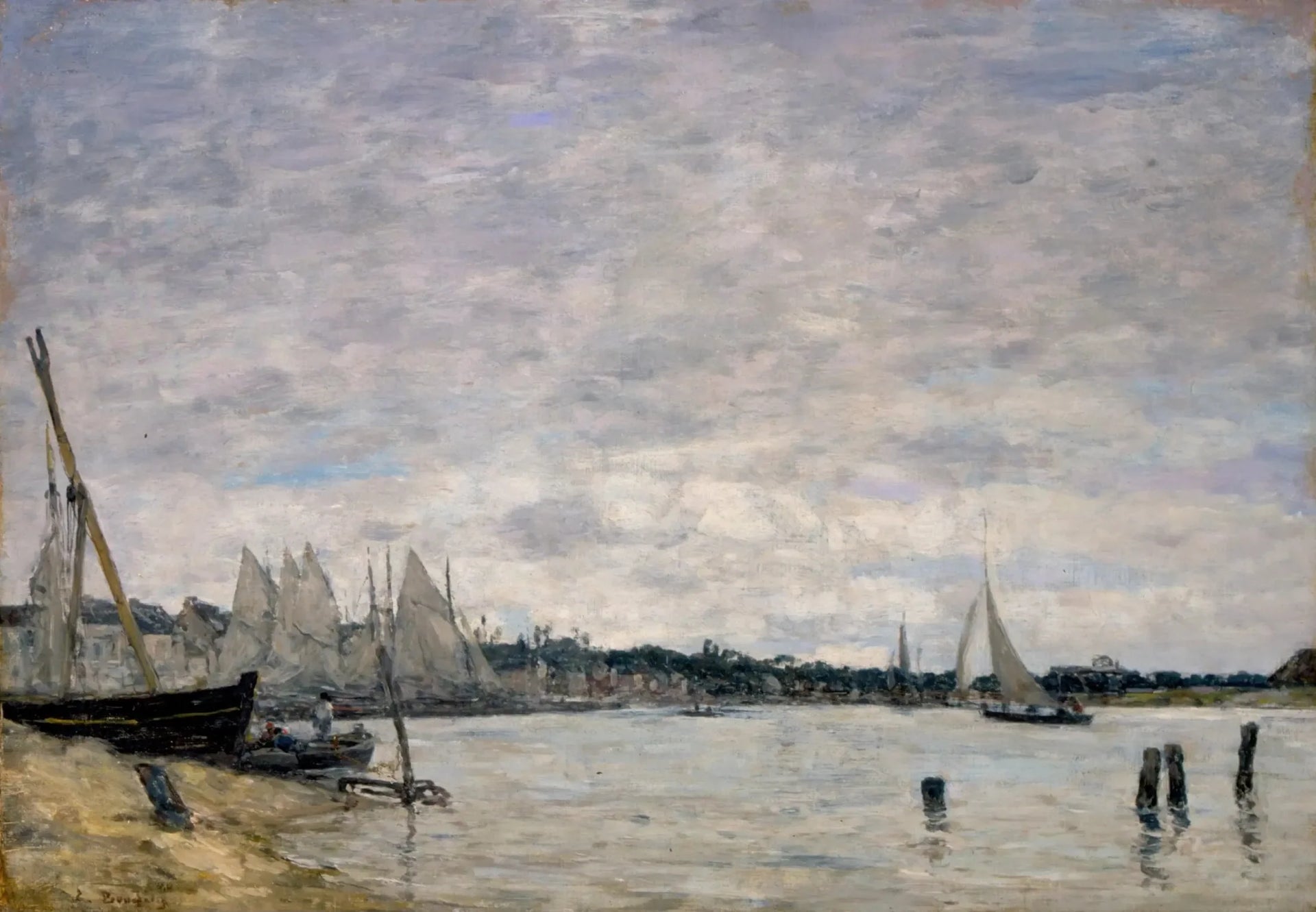 Port de Trouville - Eugène Boudin image 1 reproduction artisanale de tableau