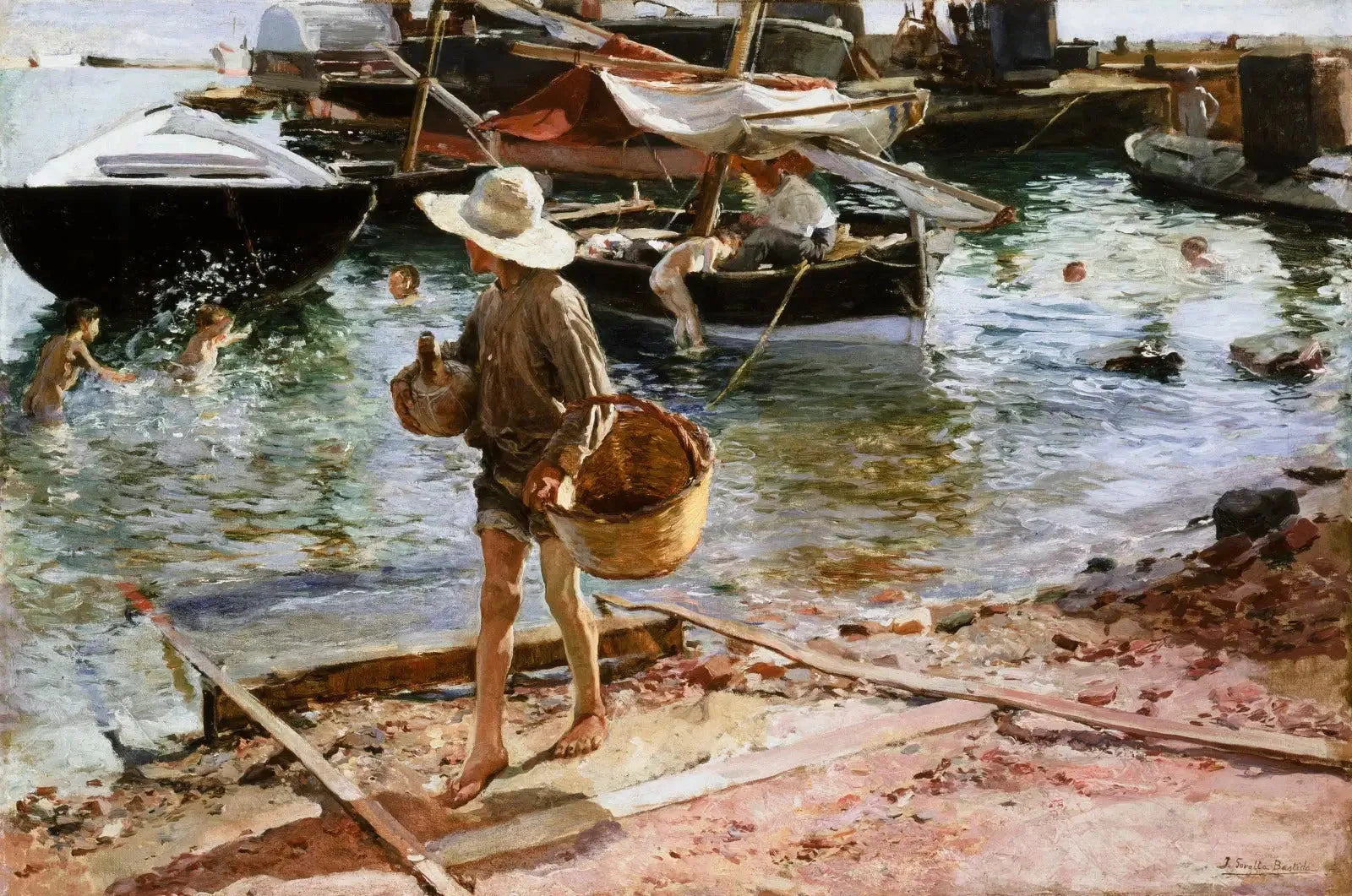 Port de Valence - Joaquín Sorolla image 1 copie peinte à la main à l’huile
