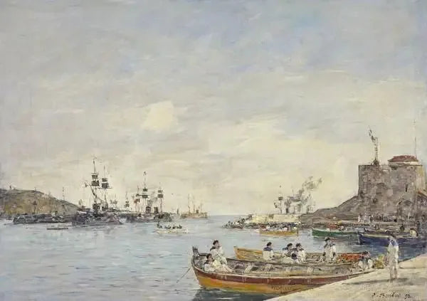 Port de Villefranche - Eugène Boudin image 1 copie de tableau peinte à la main
