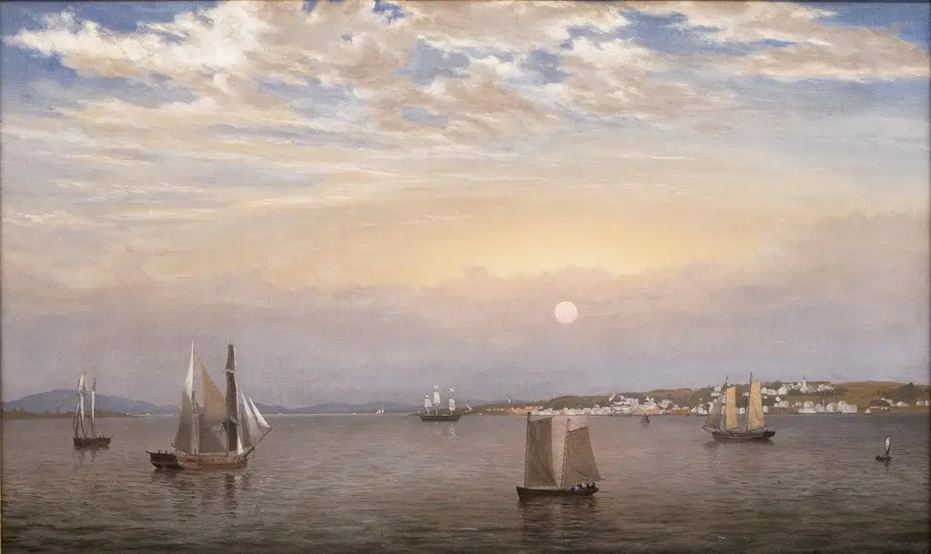 Port et ville de Castine - Fitz Henry Lane image 1 copie de tableau peinte à la main