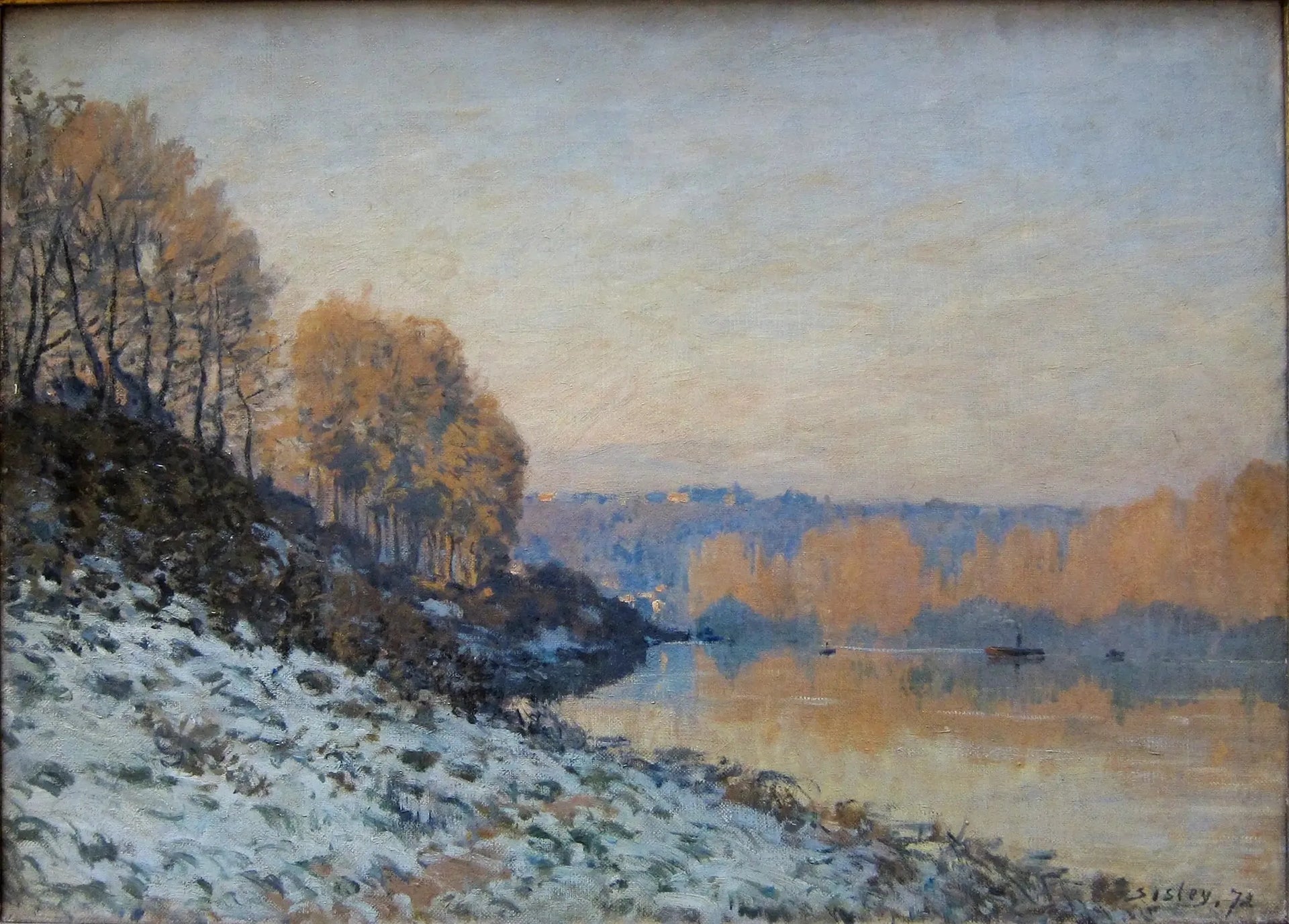 Port-Marly, gelée blanche - Alfred Sisley image 1 tableau peint à l’huile sur toile