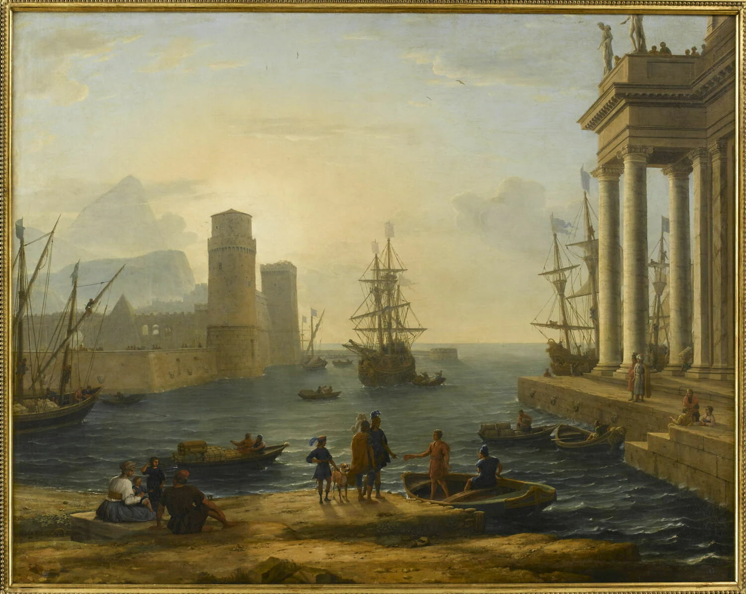 Port de mer, effet de brume (L'embarquement d'Ulysse ?) - Claude Gellée