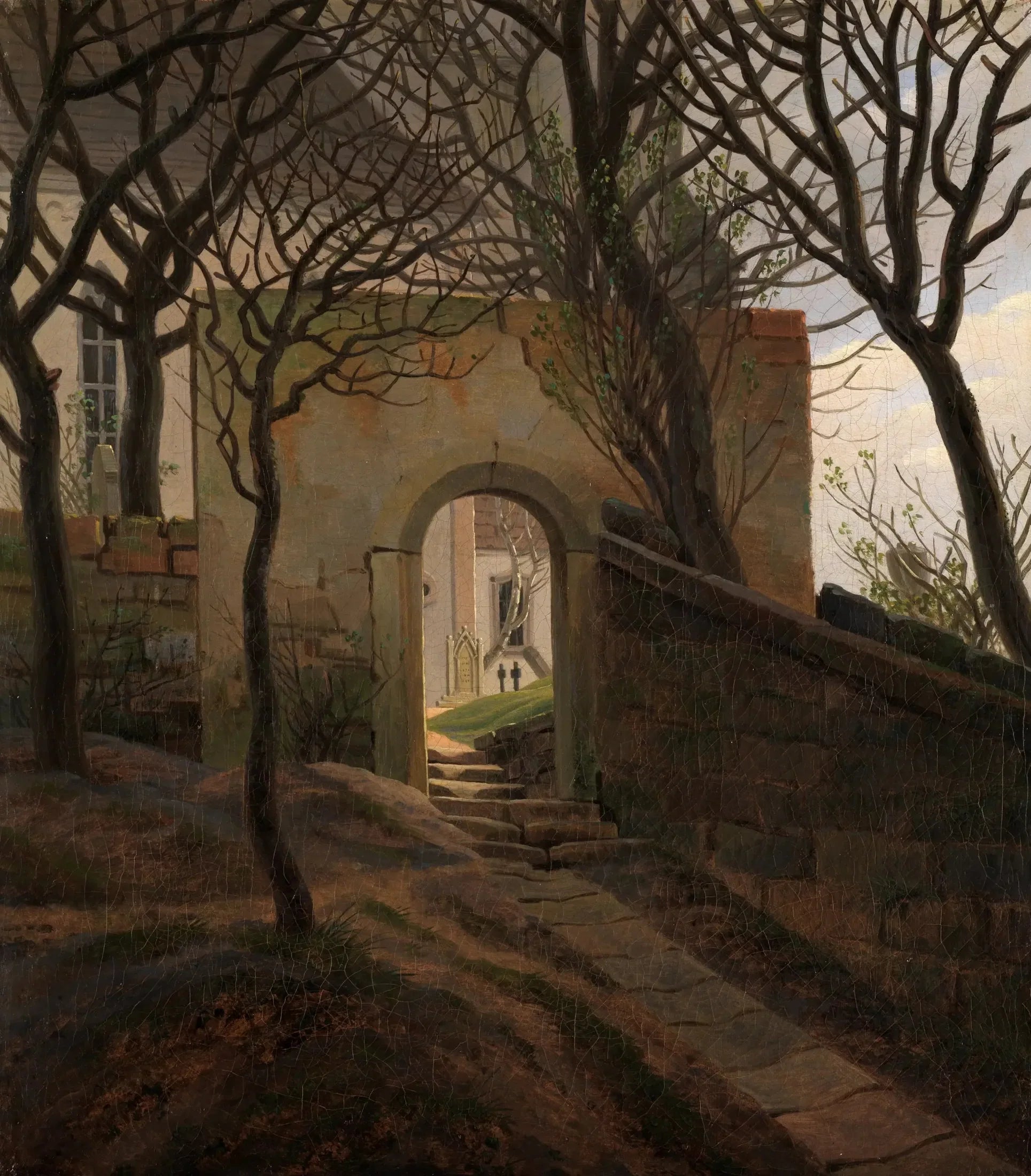 Porte du cimetière - Caspar David Friedrich image 1 reproduction de peinture à l’huile