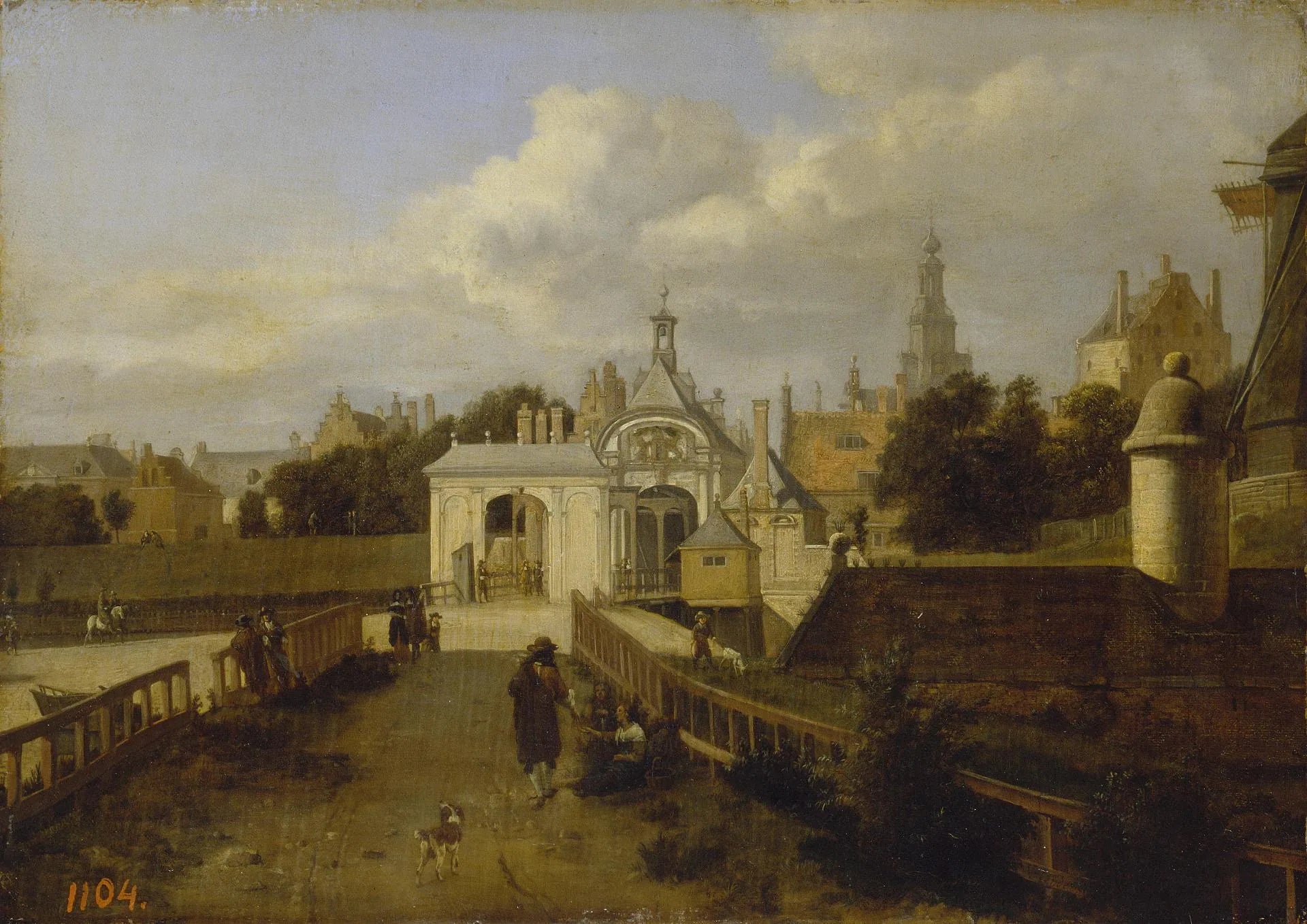 Portes Saint-Antoine à Amsterdam - Adriaen van de Velde image 1 copie peinte à la main à l’huile