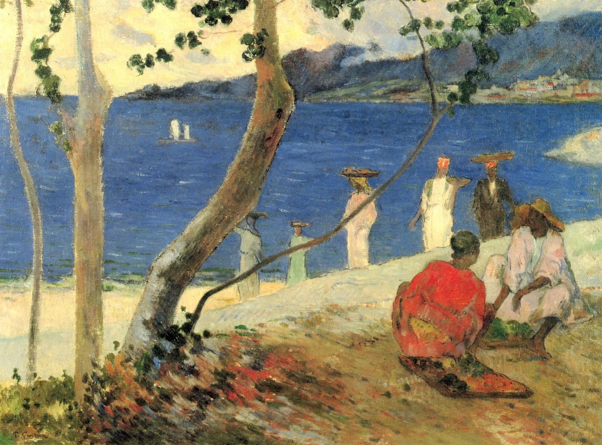 Porteuses de fruits à l'anse Turin, ou Bord de mer II - Paul Gauguin image 1 reproduction de peinture à l’huile