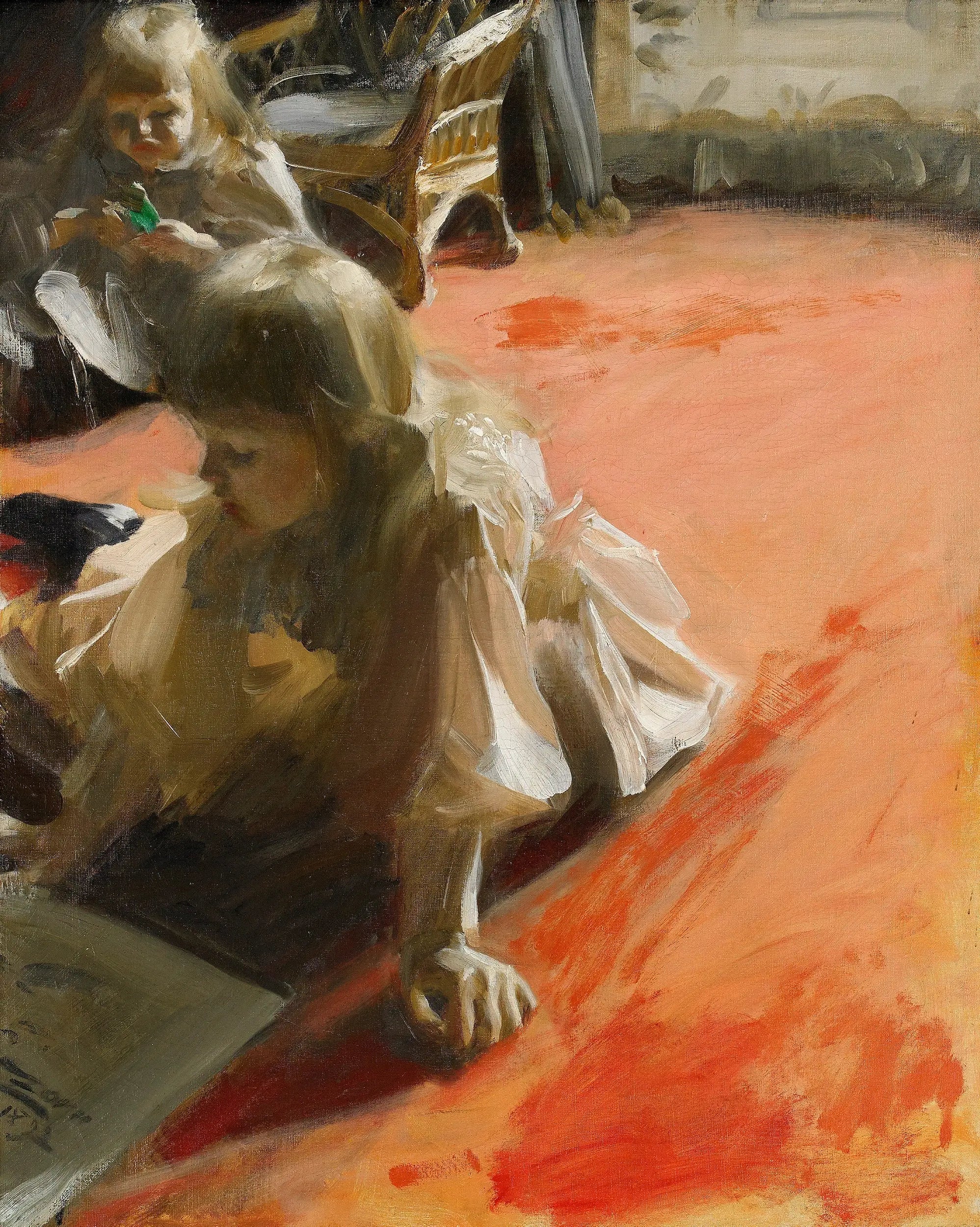 Portrait à Ramón Subercaseaux Vicuña de ses filles - Anders Zorn image 1 reproduction de peinture à l’huile