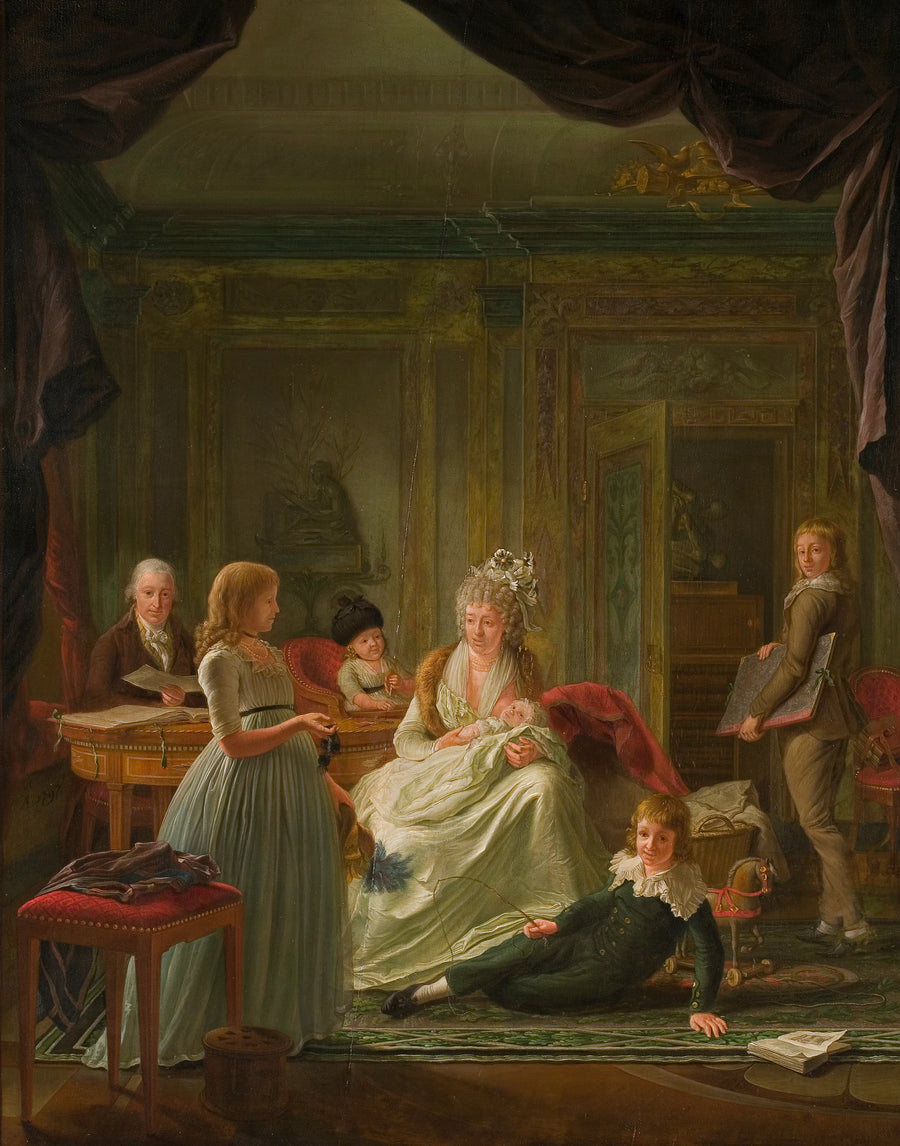 Portrait d'Aernout van Beeftingh, de son épouse Jacoba Maria Boon et de leurs enfants - Nicolaes Muys