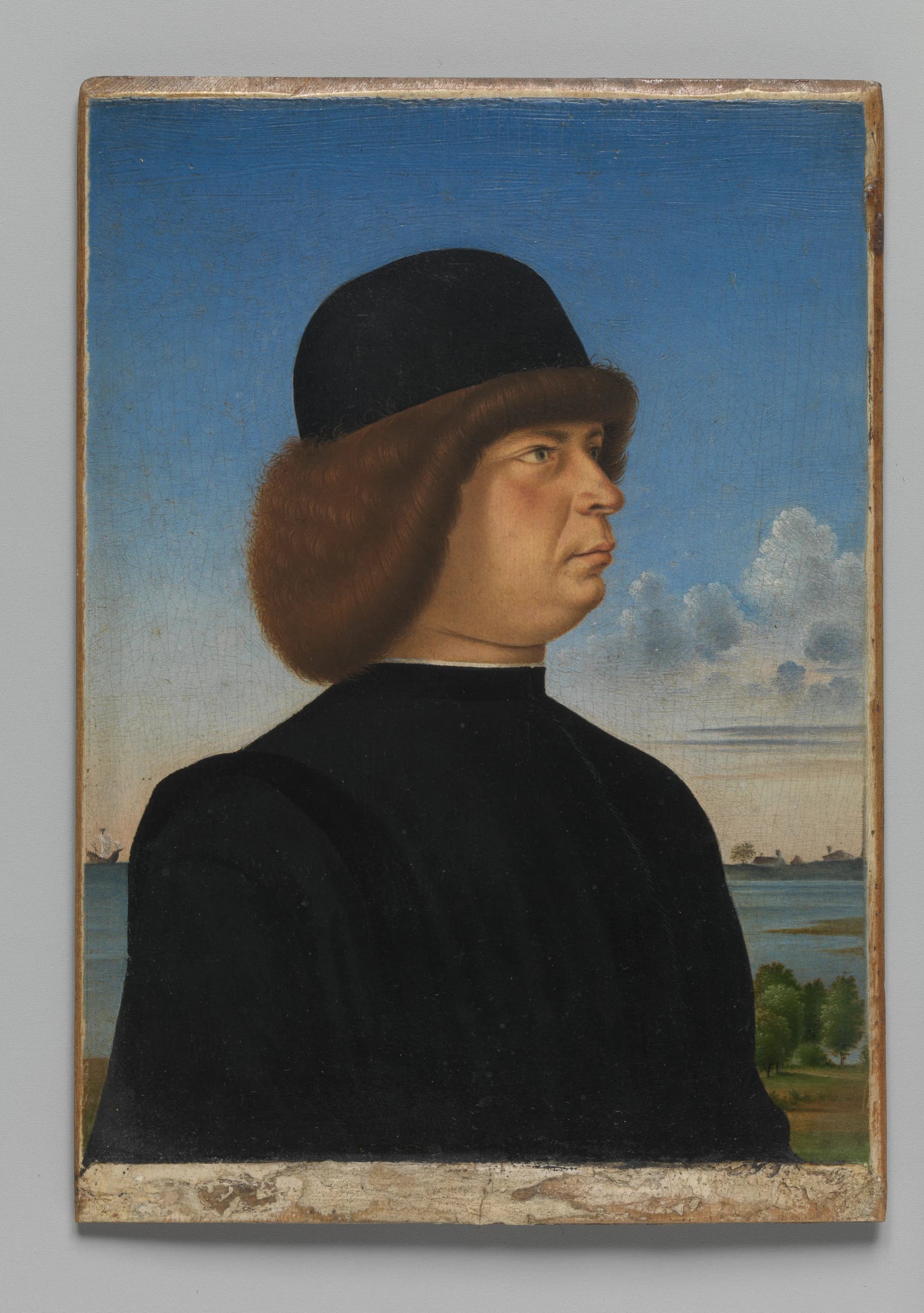 Portrait d'Alvise Contarini(?); (verso) Un chevreuil attaché - Jacometto (Jacometto Veneziano)