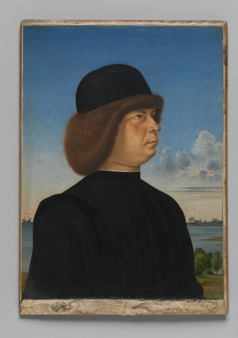 Portrait d'Alvise Contarini(?); (verso) Un chevreuil attaché - Jacometto (Jacometto Veneziano)